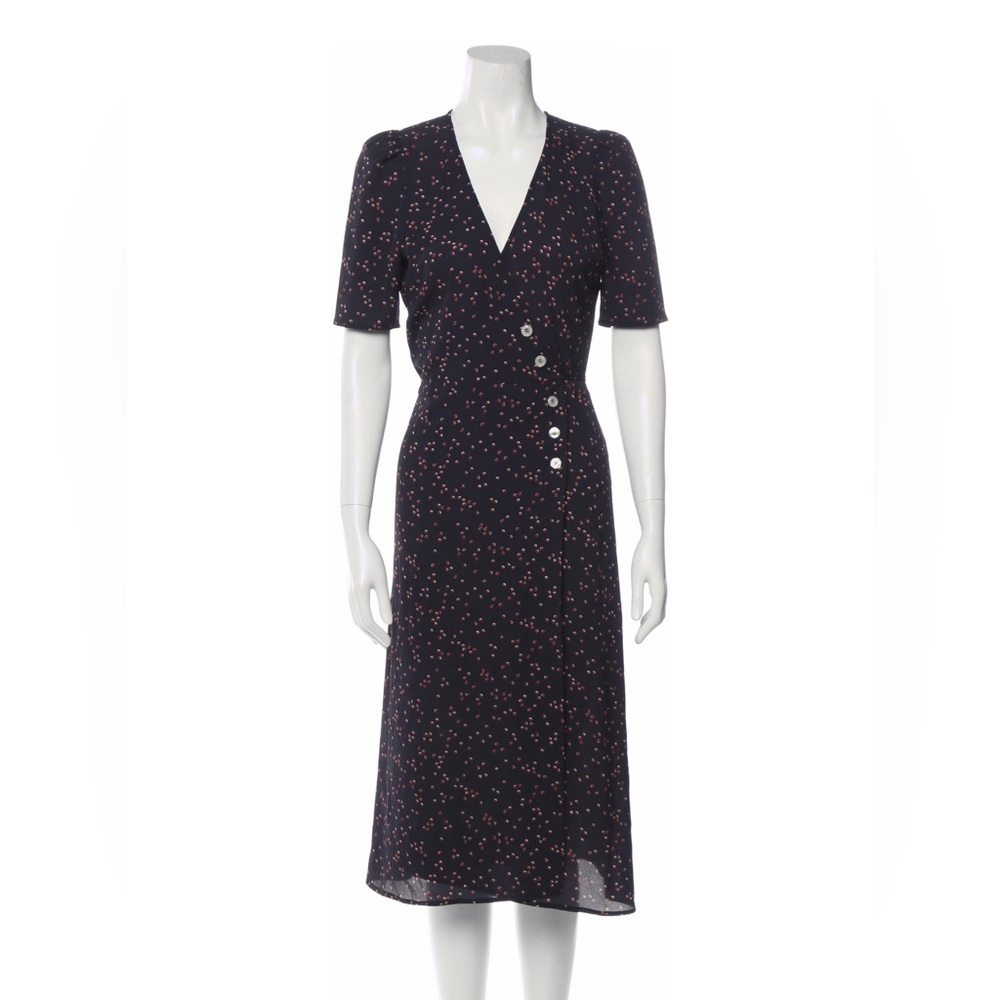 Rouge polkadot midi length dress